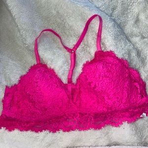 Aerie Pink Lace Bralette T back